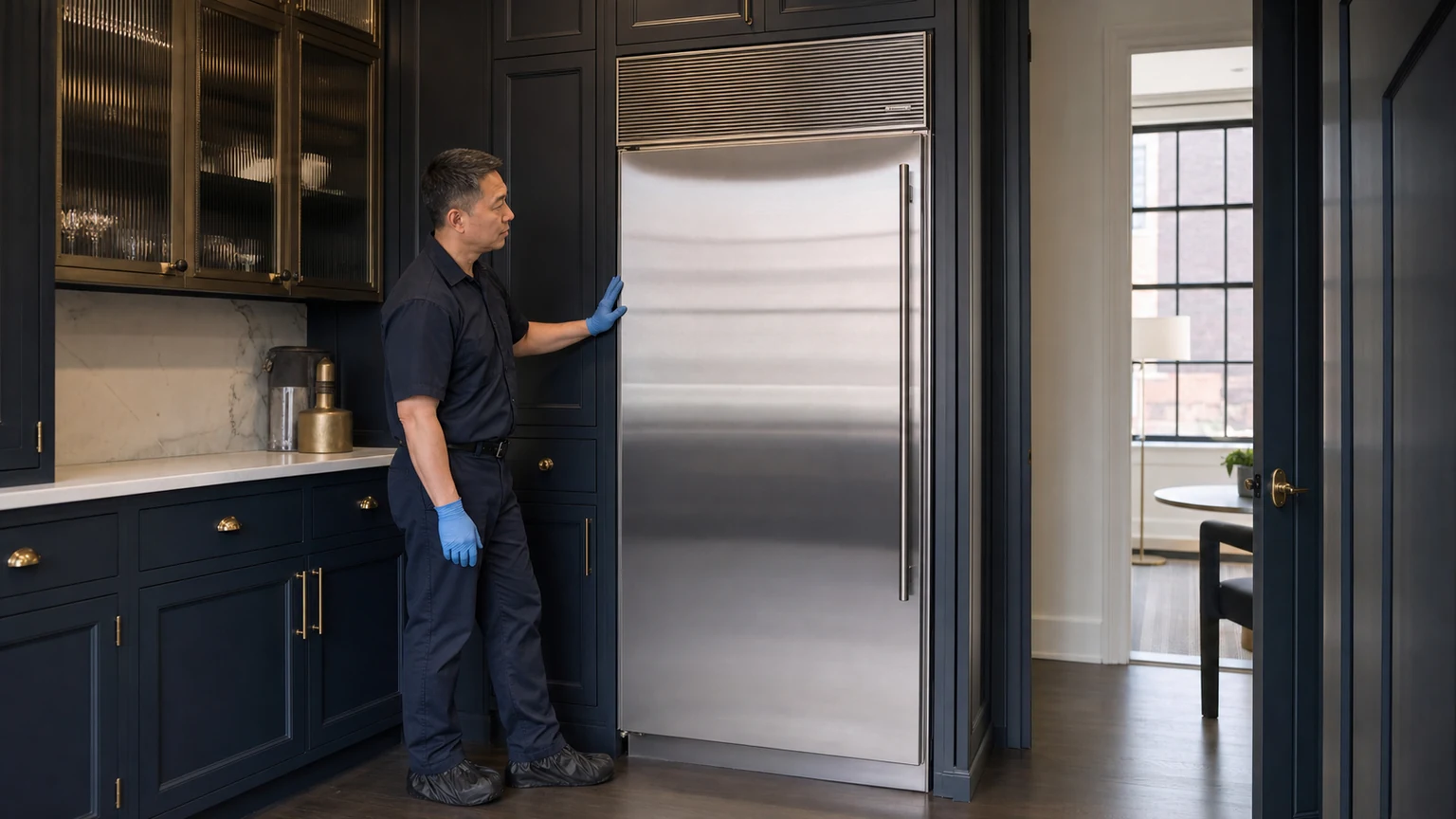 Built-in refrigerator diagnostic visit in the service area
