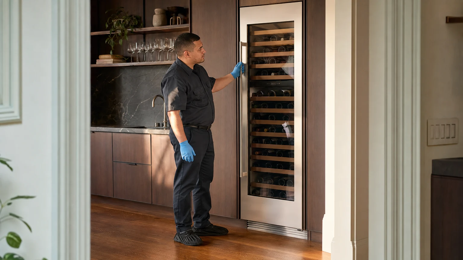 Built-in wine cooler diagnostic visit in the service area